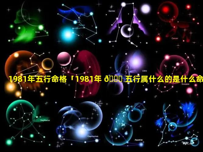 1981年五行命格「1981年 🐞 五行属什么的是什么命」